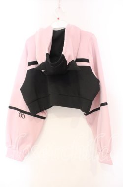 画像3: DearMyLove / 小悪魔ジャージデザインショートパーカー M〜L ピンク×クロ O-25-11-04-021-EL-JA-OW-OS