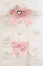 画像2: 【SALE】DearMyLove / マトンスリーブブラウス M シロ×ピンク O-25-11-04-024-EL-BL-OW-ZT250 (2)