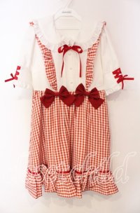 DearMyLove / サスジャンスカ重ね着フリルワンピース M アカ O-25-11-04-030-EL-OP-OW-ZT247