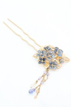 画像2: axes femme / 紫陽花モチーフかんざし  ゴール7ド×ブルー O-25-11-06-045-AX-AC-IG-OS