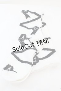 BABY,THE STARS SHINE BRIGHT / レースアップリボン柄オーバーニーソックス  シロ×クロ O-25-11-06-048-BA-ZA-IG-OS