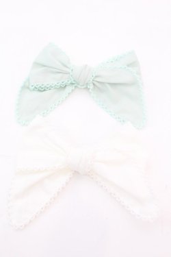 画像1: PINK HOUSE / グラデーションリボンブローチ  ライム・ホワイト O-25-11-06-050-LO-ZA-OW-OS