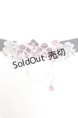 axes femme / 紫陽花モチーフ細ゴムベルト  シルバー×パープル O-25-11-06-058-AX-ZA-IG-OS