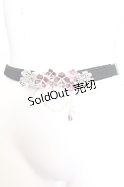 画像2: axes femme / 紫陽花モチーフ細ゴムベルト  シルバー×パープル O-25-11-06-058-AX-ZA-IG-OS