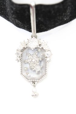 画像1: axes femme / スノークリスタルチョーカー  シルバー×クロ O-25-11-06-062-AX-AC-IG-OS