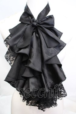 画像1: MARBLE / 流麗ドレープゴシックエレガンスタイ  ブラック O-25-11-06-064-GO-ZA-IG-OS