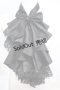 画像1: MARBLE / 流麗ドレープゴシックエレガンスタイ  ブラック O-25-11-06-064-GO-ZA-IG-OS