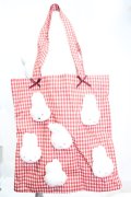 merry jenny / ギンガムもこもこmiffyトート  アカ O-25-11-06-067-LO-BG-IG-OS