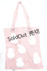 merry jenny / ギンガムもこもこmiffyトート  アカ O-25-11-06-067-LO-BG-IG-OS
