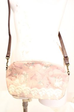 画像1: axes femme / ミニポシェット  ピンクベージュ トラベル柄 O-25-11-06-068-AX-BG-IG-OS