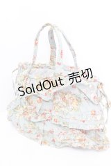 PINK HOUSE / ブーケ柄ピコフリルバッグ  サックス O-25-11-06-071-LO-BG-IG-OS