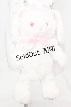画像1: BABY,THE STARS SHINE BRIGHT / うさくみゃポシェット  シロ×ピンクリボン O-25-11-06-074-BA-BG-OW-OS