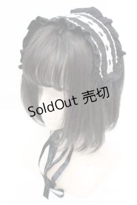 metamorphose / ハートはしごレースヘッドドレス  クロ×オフ O-25-11-06-010-ME-AC-IG-OS