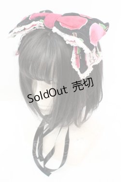 画像1: metamorphose / りんごレース付リボンヘッドドレス  クロ O-25-11-06-011-ME-AC-IG-OS