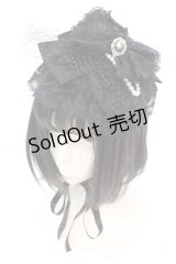 MARBLE / アンティークブローチ付きゴシック調ヘッドドレス  ブラック O-25-11-06-012-GO-AC-IG-OS