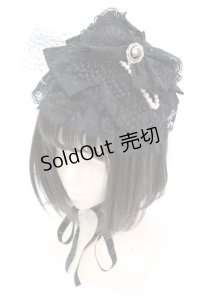 MARBLE / アンティークブローチ付きゴシック調ヘッドドレス  ブラック O-25-11-06-012-GO-AC-IG-OS