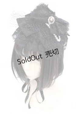 画像1: MARBLE / アンティークブローチ付きゴシック調ヘッドドレス  ブラック O-25-11-06-012-GO-AC-IG-OS