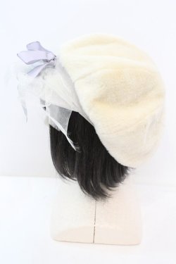 画像3: MILK / ファーリボンキャスケット  アイボリー O-25-11-06-014-ML-AC-IG-OS