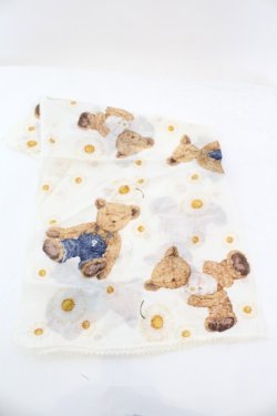 画像1: PINK HOUSE / テディマーガレットスカーフ  アイボリー O-25-11-06-018-LO-ZA-IG-OS