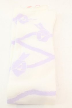 画像2: BABY,THE STARS SHINE BRIGHT / レースアップリボン柄オーバーニーソックス  シロ×ラベンダー O-25-11-06-030-BA-ZA-IG-OS