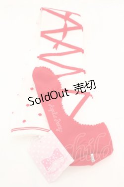 画像1: Angelic Pretty / トゥシューズ風オーバーニー  シロ×アカ O-25-11-06-031-AP-ZA-IG-OS