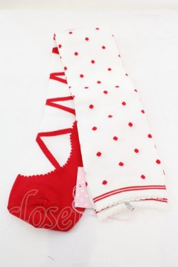 画像2: Angelic Pretty / トゥシューズ風オーバーニー  シロ×アカ O-25-11-06-031-AP-ZA-IG-OS