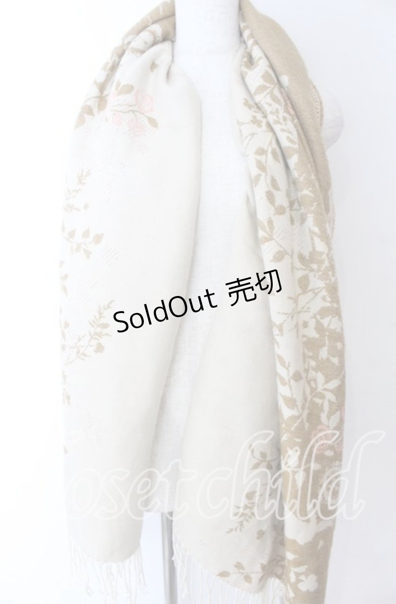 画像1: 【SALE】axes femme / ローズ大判ストール  キャメル×ベージュ O-25-11-07-001-AX-ZA-IG-ZT511 (1)