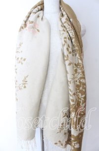 axes femme / ローズ大判ストール  キャメル×ベージュ O-25-11-07-001-AX-ZA-IG-ZT511