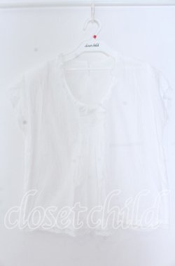 画像1: KANEKO ISAO / ピンタック使い半袖プルブラウス  シロ O-25-11-07-049-EL-BL-OW-OS