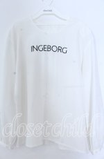 画像1: 【SALE】INGEBORG / ロゴptブラウス  シロ O-25-11-07-050-LO-BL-OW-ZT313 (1)