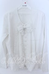 INGEBORG / タック＆リボン使いブラウス  シロ O-25-11-07-051-LO-BL-OW-OS