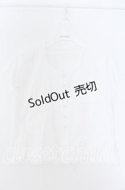 画像1: KANEKO ISAO / フロントピンタック半袖ブラウス  シロ O-25-11-07-052-EL-BL-OW-OS