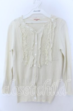 画像1: Emily Temple cute / フリルリボン通しカーディガン  オフ O-25-11-07-055-ET-TO-IG-OS