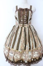 画像1: Angelic Pretty / Wonder Partyシャーリングジャンパースカート  ブラウン O-25-11-07-006-AP-OP-IG-OS (1)