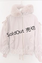 LIZ LISA / メッセージリボンファーフードブルゾン  ピンク O-25-11-07-056-LO-CO-OW-OS