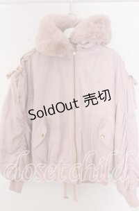 LIZ LISA / メッセージリボンファーフードブルゾン  ピンク O-25-11-07-056-LO-CO-OW-OS