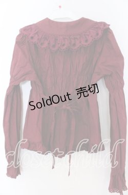 画像2: BABY,THE STARS SHINE BRIGHT / 音符レースのベビードールブラウス  えんじ O-25-11-07-058-BA-BL-IG-OS