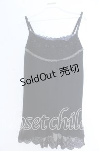 axes femme / 巻き薔薇ビーズ配色キャミソール  クロ O-25-11-07-060-AX-TO-IG-OS