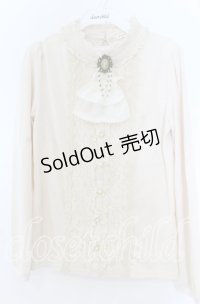 axes femme / スタンドカラーレースプルオーバー  アイボリー O-25-11-07-062-AX-TO-IG-OS