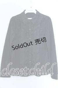 axes femme / 前立てデザインブラウス風プルオーバー  クロ O-25-11-07-063-AX-TO-IG-OS