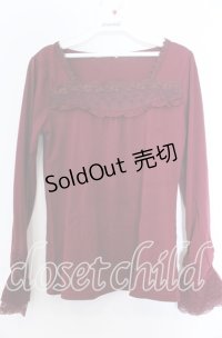 axes femme / 胸レースデザインインナー  ワイン O-25-11-07-065-AX-TO-IG-OS