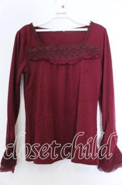 画像1: axes femme / 胸レースデザインインナー  ワイン O-25-11-07-065-AX-TO-IG-OS