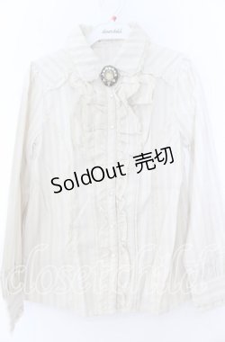 画像1: axes femme / 胸元フリルストライプブラウス  生成り O-25-11-07-067-AX-BL-IG-OS