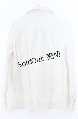 画像2: axes femme / 胸元フリルストライプブラウス  生成り O-25-11-07-067-AX-BL-IG-OS