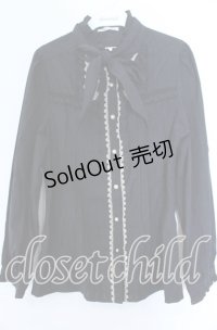 axes femme / タックブラウス Ｌ クロ O-25-11-07-068-AX-BL-IG-OS