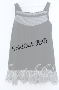 axes femme / シフォン切り替えタンクトップ  クロ×ストライプ O-25-11-07-069-AX-TO-IG-OS