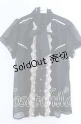 axes femme / ラメ透かしブラウス  クロ O-25-11-07-070-AX-BL-IG-OS