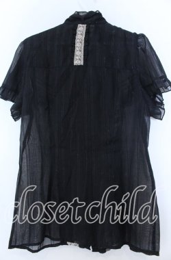 画像2: axes femme / ラメ透かしブラウス  クロ O-25-11-07-070-AX-BL-IG-OS