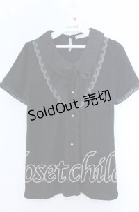 axes femme / はしごレース使いトップス  クロ O-25-11-07-071-AX-TO-IG-OS