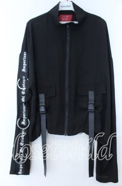 画像1: Jamie エーエヌケー / ロゴテープシースルージャケット  クロ O-25-11-07-073-LO-TO-IG-OS